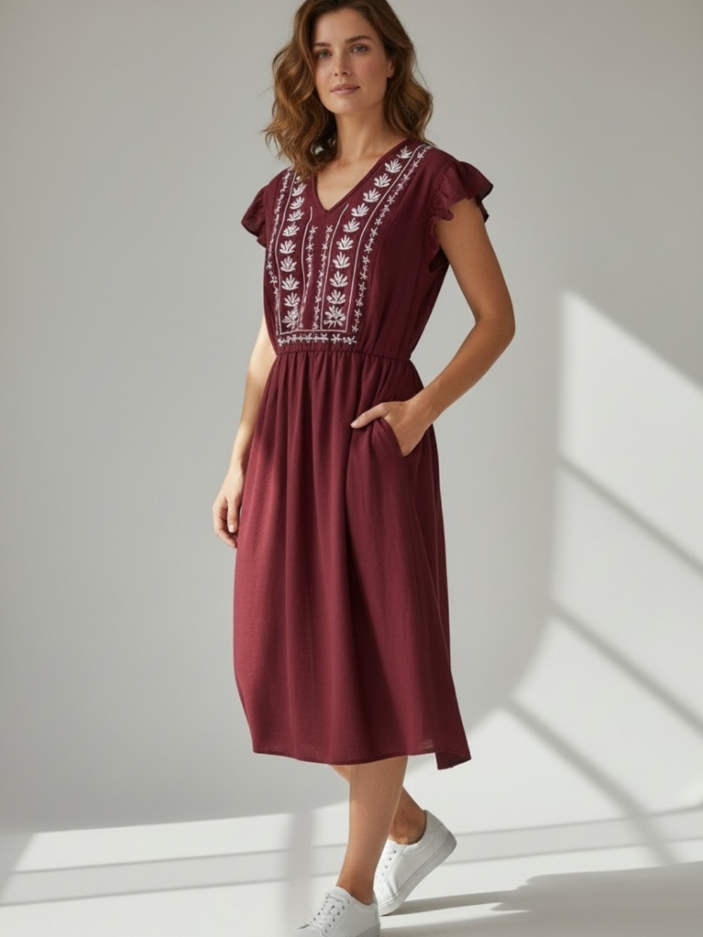 BloomChic maroon midi dress